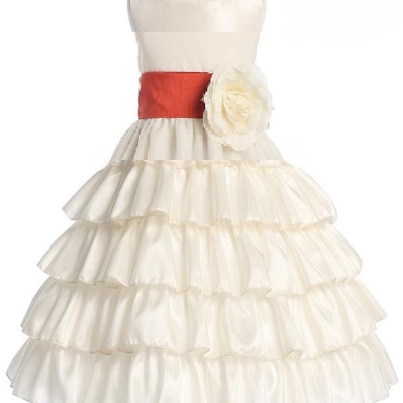 Burnt Orange Flower Girl Dress